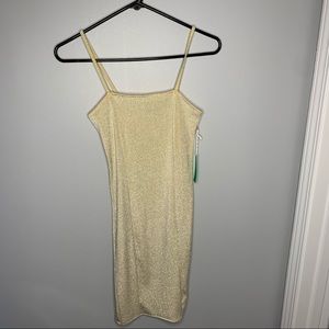 Forever 21 Glitter Gold Mini Dress